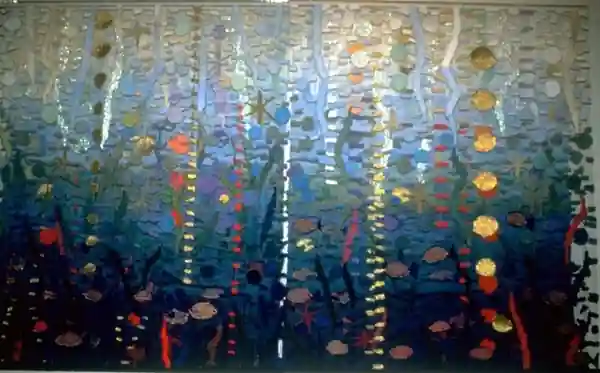 Seascape, contemporary textile and fiber artwork by Susan Klebanoff